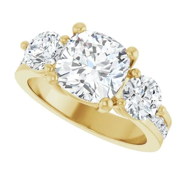 Three-Stone Engagement Ring Image 5 Arezzo Jewelers Elmwood Park, IL