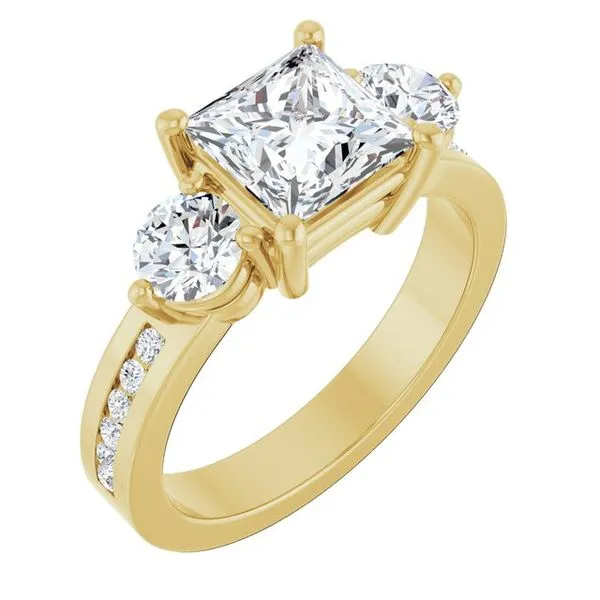 Three-Stone Engagement Ring The Ring Austin Round Rock, TX