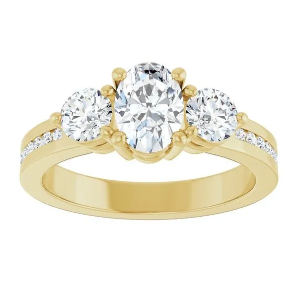 Three-Stone Engagement Ring Image 3 JF Jones Jewelers Rochester, NY