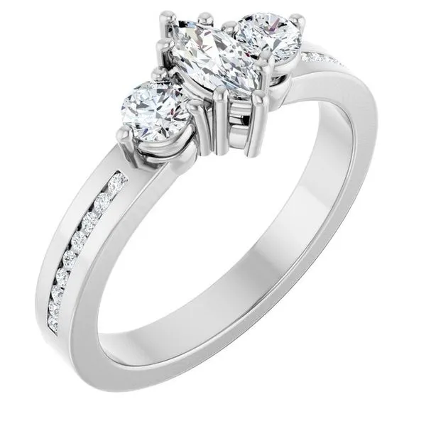 Three-Stone Engagement Ring The Ring Austin Round Rock, TX