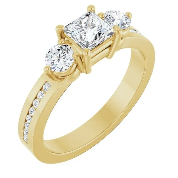 Three-Stone Engagement Ring The Ring Austin Round Rock, TX