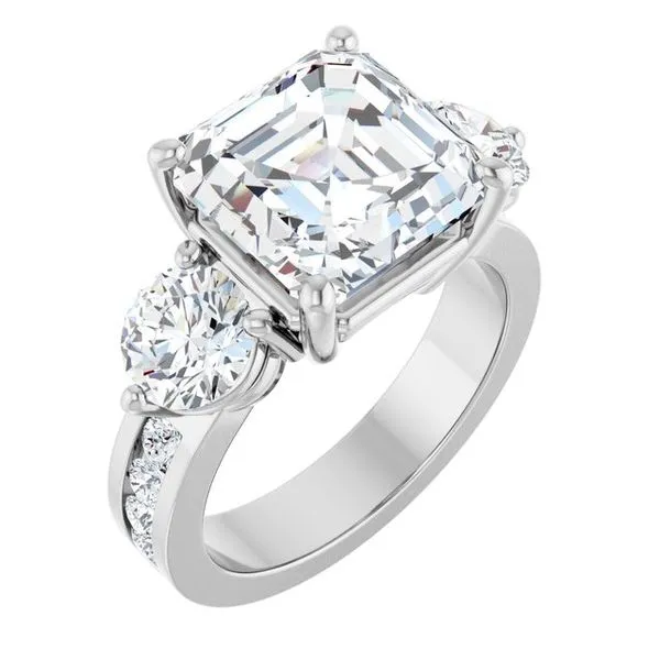 Three-Stone Engagement Ring The Ring Austin Round Rock, TX