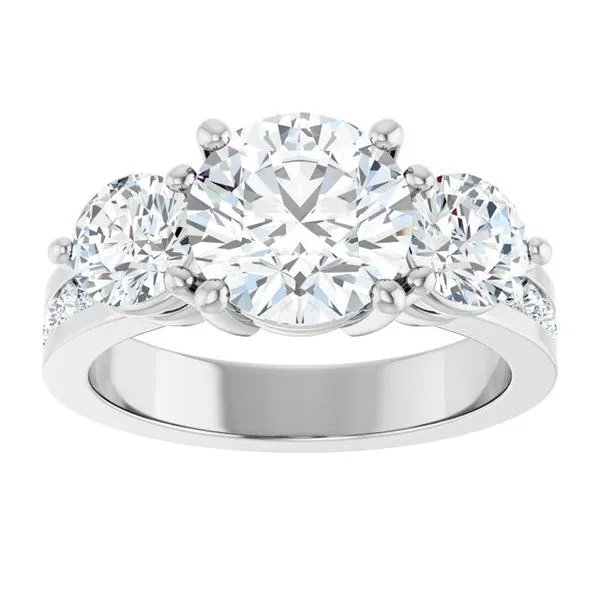 Three-Stone Engagement Ring Image 3 Northwood Jewelers Northwood, OH