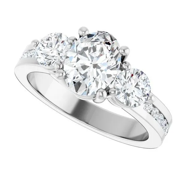 Three-Stone Engagement Ring Image 5 Arezzo Jewelers Elmwood Park, IL