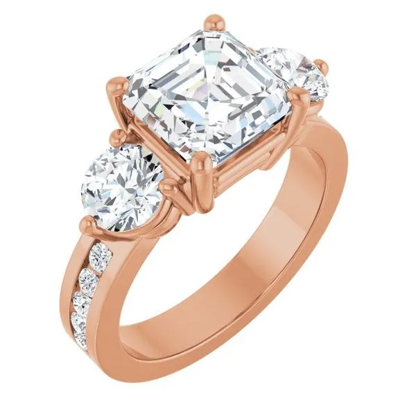 Three-Stone Engagement Ring The Ring Austin Round Rock, TX