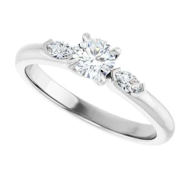 Claw-Prong Three-Stone Engagement Ring Image 5 Northwood Jewelers Northwood, OH