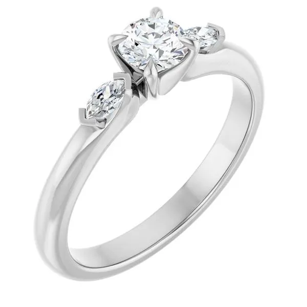 Claw-Prong Three-Stone Engagement Ring JF Jones Jewelers Rochester, NY