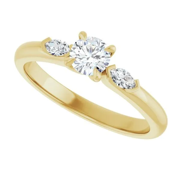 Claw-Prong Three-Stone Engagement Ring Image 5 Hudson Valley Goldsmith New Paltz, NY