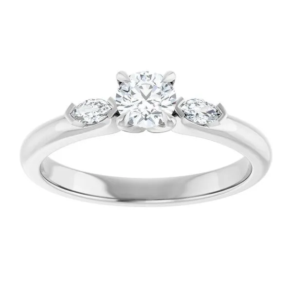 Claw-Prong Three-Stone Engagement Ring Image 3 JF Jones Jewelers Rochester, NY