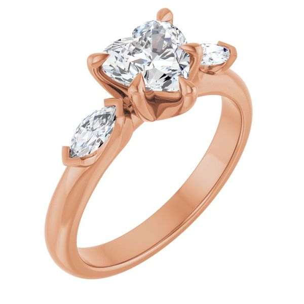 Claw-Prong Three-Stone Engagement Ring