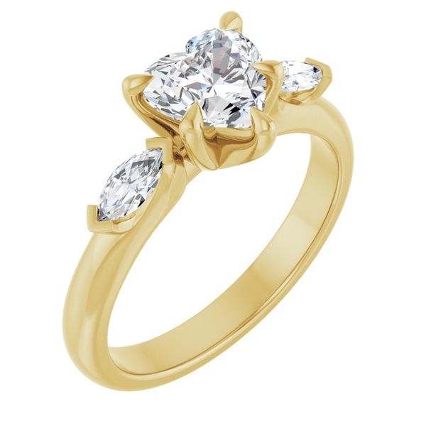 Claw-Prong Three-Stone Engagement Ring