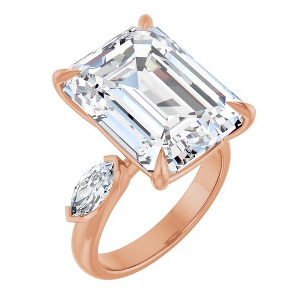 Claw-Prong Three-Stone Engagement Ring