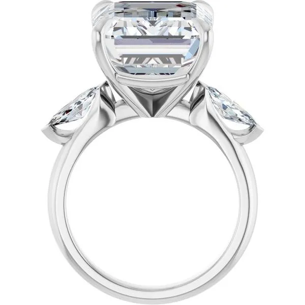 Claw-Prong Three-Stone Engagement Ring Image 2 Stuart Benjamin & Co. Jewelry Designs San Diego, CA