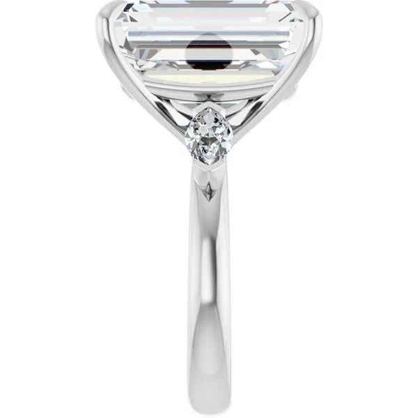 Claw-Prong Three-Stone Engagement Ring Image 4 Stuart Benjamin & Co. Jewelry Designs San Diego, CA
