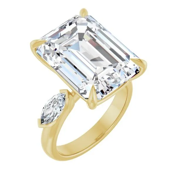 Claw-Prong Three-Stone Engagement Ring