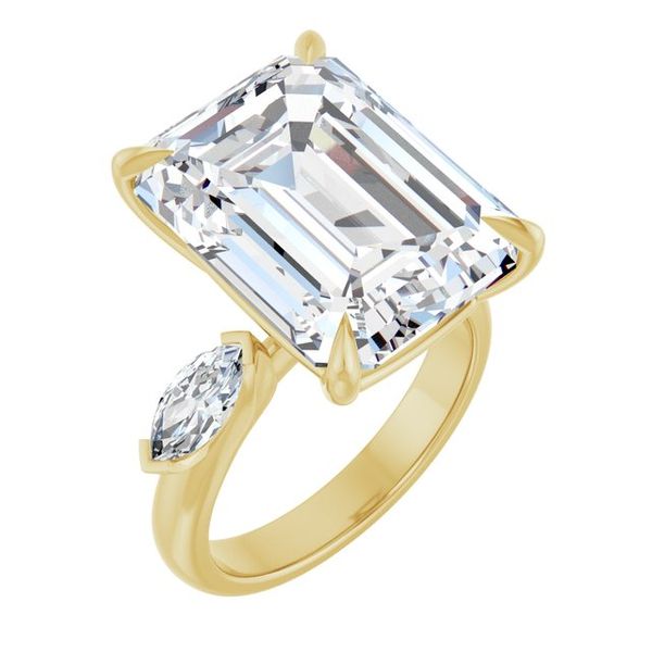 Claw-Prong Three-Stone Engagement Ring