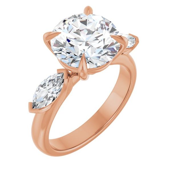 Claw-Prong Three-Stone Engagement Ring