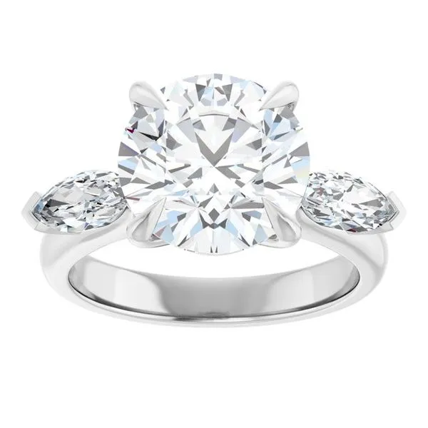 Claw-Prong Three-Stone Engagement Ring Image 3 Austin's Fine Diamonds & Jewelry Lyndhurst, NJ