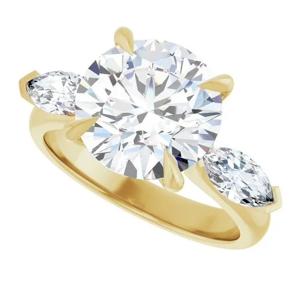 Claw-Prong Three-Stone Engagement Ring Image 5 J. Thomas Jewelers Rochester Hills, MI