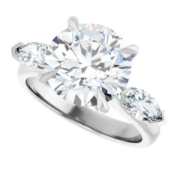 Claw-Prong Three-Stone Engagement Ring Image 5 Futer Bros Jewelers York, PA