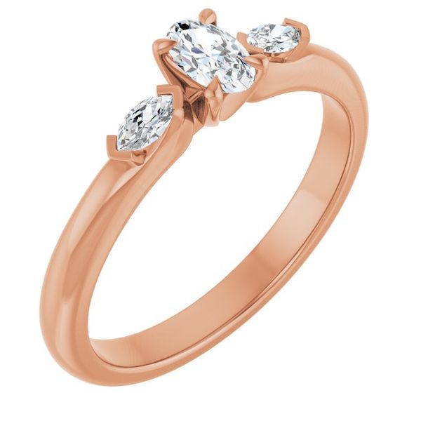Claw-Prong Three-Stone Engagement Ring