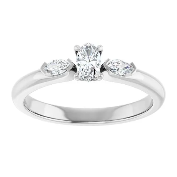 Claw-Prong Three-Stone Engagement Ring Image 3 Don's Jewelry & Design Washington, IA