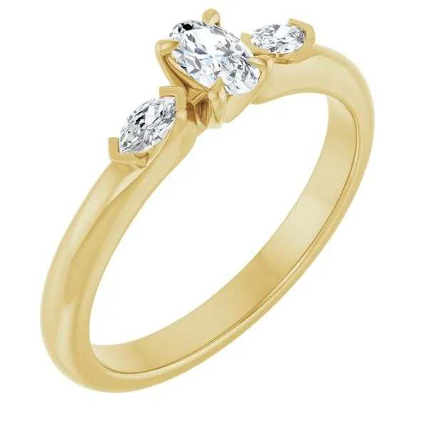 Claw-Prong Three-Stone Engagement Ring Ocean View Jewelers Millville, DE
