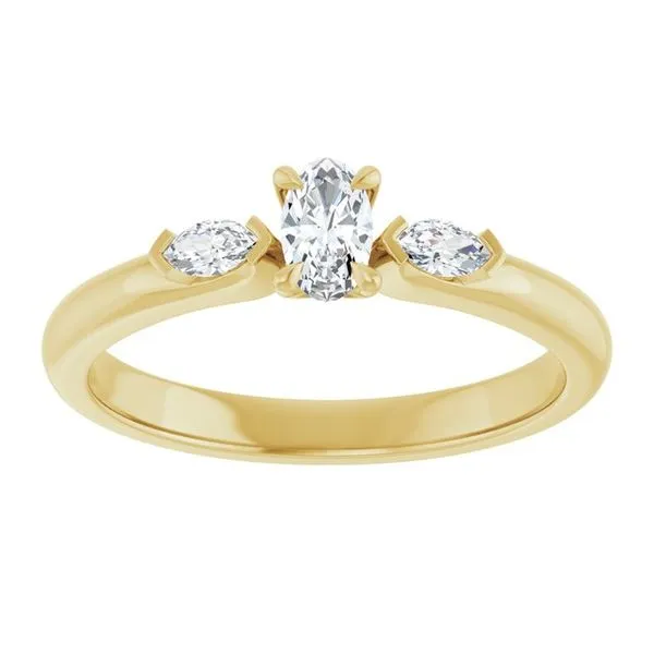 Claw-Prong Three-Stone Engagement Ring Image 3 Austin's Fine Diamonds & Jewelry Lyndhurst, NJ