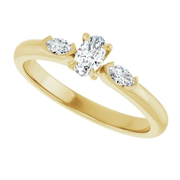 Claw-Prong Three-Stone Engagement Ring Image 5 Ocean View Jewelers Millville, DE