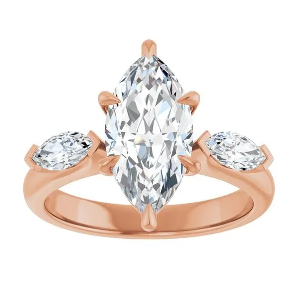 Claw-Prong Three-Stone Engagement Ring Image 3 J. Thomas Jewelers Rochester Hills, MI