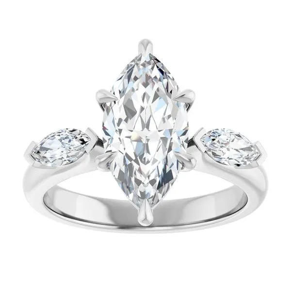 Claw-Prong Three-Stone Engagement Ring Image 3 Vulcan's Forge LLC KANSAS CITY, MO