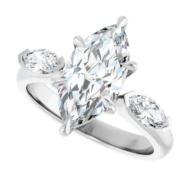 Claw-Prong Three-Stone Engagement Ring Image 5 Don's Jewelry & Design Washington, IA