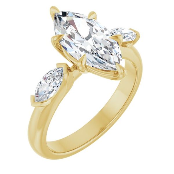 Claw-Prong Three-Stone Engagement Ring