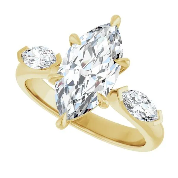 Claw-Prong Three-Stone Engagement Ring Image 5 House of Silva Wooster, OH