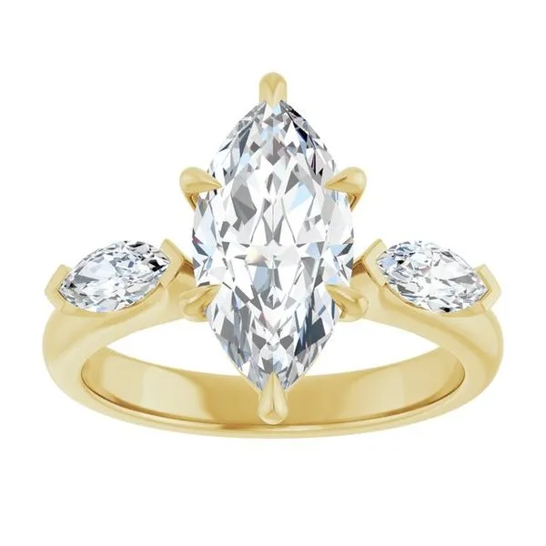 Claw-Prong Three-Stone Engagement Ring Image 3 Futer Bros Jewelers York, PA