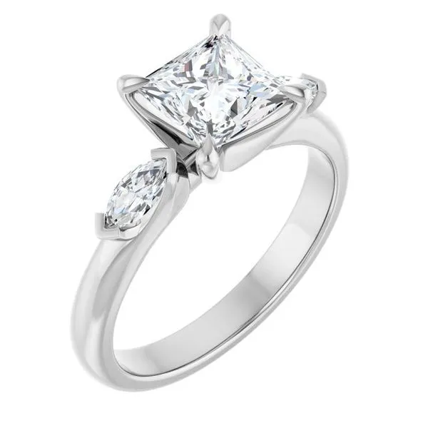 Claw-Prong Three-Stone Engagement Ring Futer Bros Jewelers York, PA