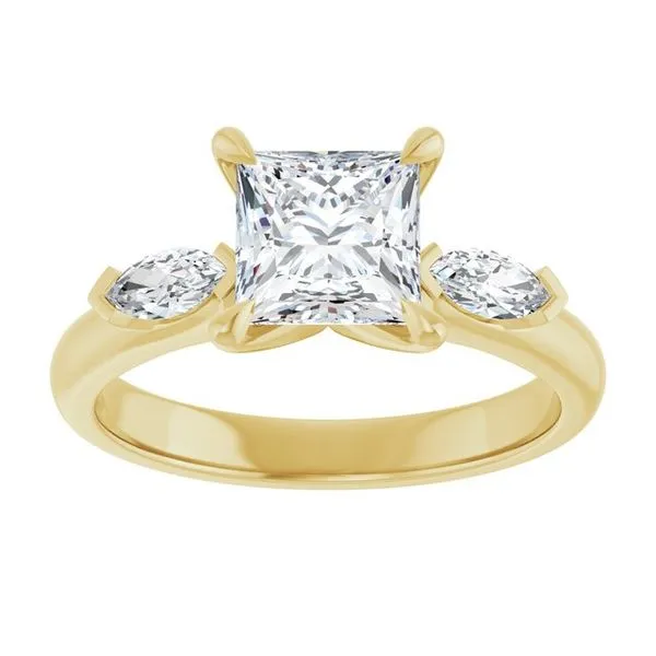 Claw-Prong Three-Stone Engagement Ring Image 3 Don's Jewelry & Design Washington, IA