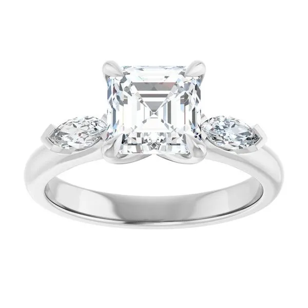 Claw-Prong Three-Stone Engagement Ring Image 3 Northwood Jewelers Northwood, OH