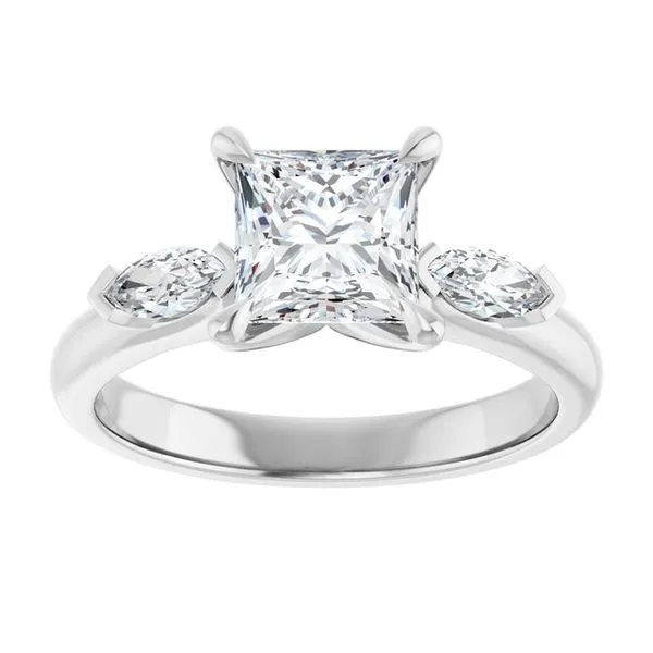 Claw-Prong Three-Stone Engagement Ring Image 3 Don's Jewelry & Design Washington, IA