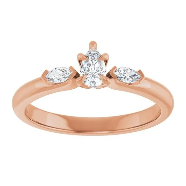 Claw-Prong Three-Stone Engagement Ring Image 3 Hudson Valley Goldsmith New Paltz, NY