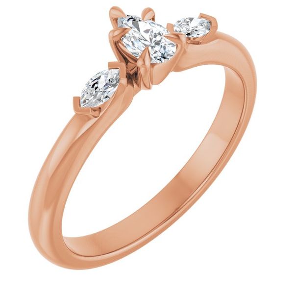 Claw-Prong Three-Stone Engagement Ring