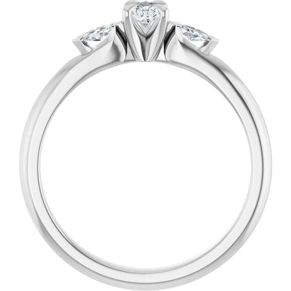 Claw-Prong Three-Stone Engagement Ring Image 2 Hudson Valley Goldsmith New Paltz, NY