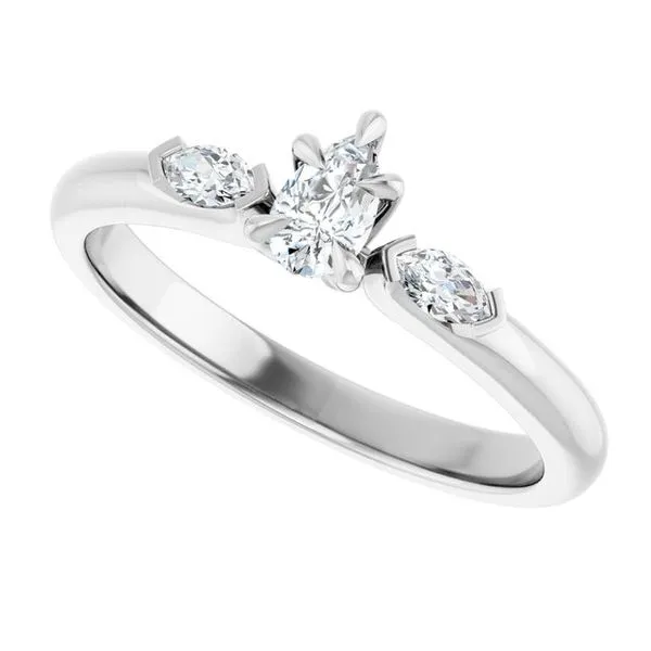 Claw-Prong Three-Stone Engagement Ring Image 5 Austin's Fine Diamonds & Jewelry Lyndhurst, NJ