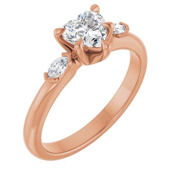 Claw-Prong Three-Stone Engagement Ring