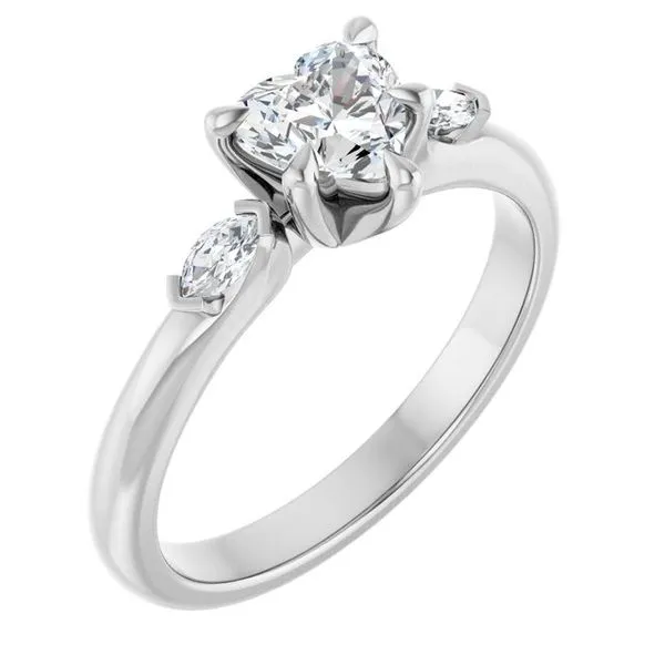 Claw-Prong Three-Stone Engagement Ring