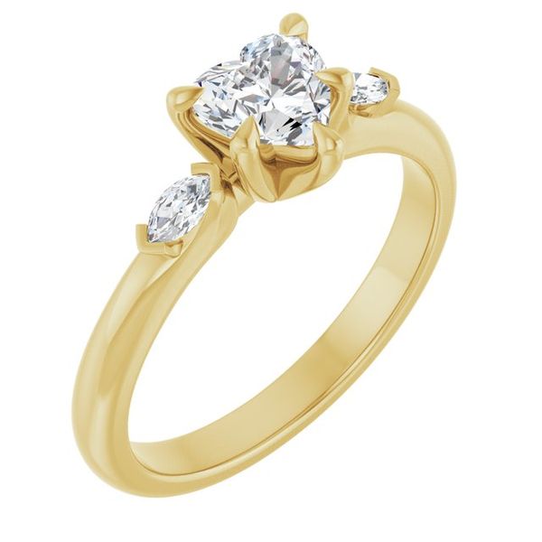 Claw-Prong Three-Stone Engagement Ring