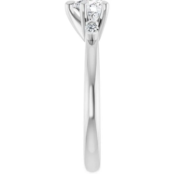 Claw-Prong Three-Stone Engagement Ring Image 4 Stuart Benjamin & Co. Jewelry Designs San Diego, CA