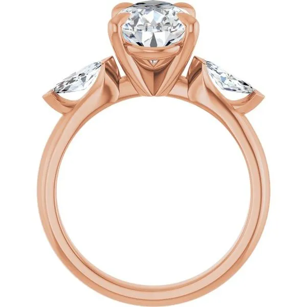 Claw-Prong Three-Stone Engagement Ring Image 2 J. West Jewelers Round Rock, TX