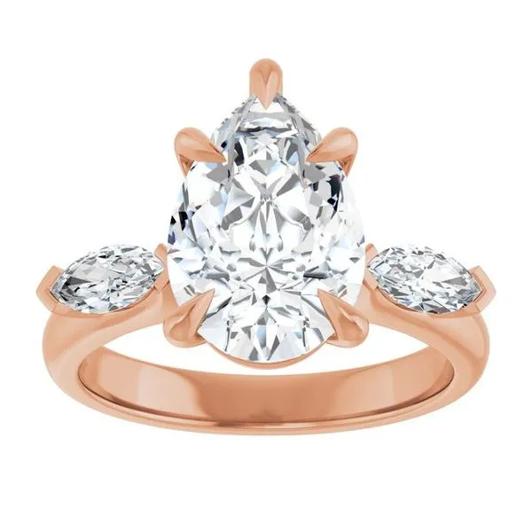 Claw-Prong Three-Stone Engagement Ring Image 3 Northwood Jewelers Northwood, OH
