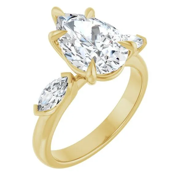 Claw-Prong Three-Stone Engagement Ring Clater Jewelers Louisville, KY